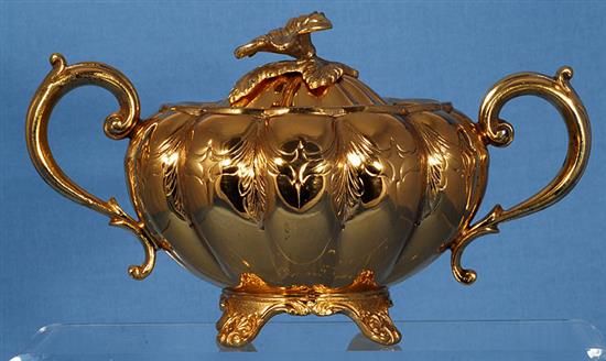 A silver gilt four piece tea and coffee set,